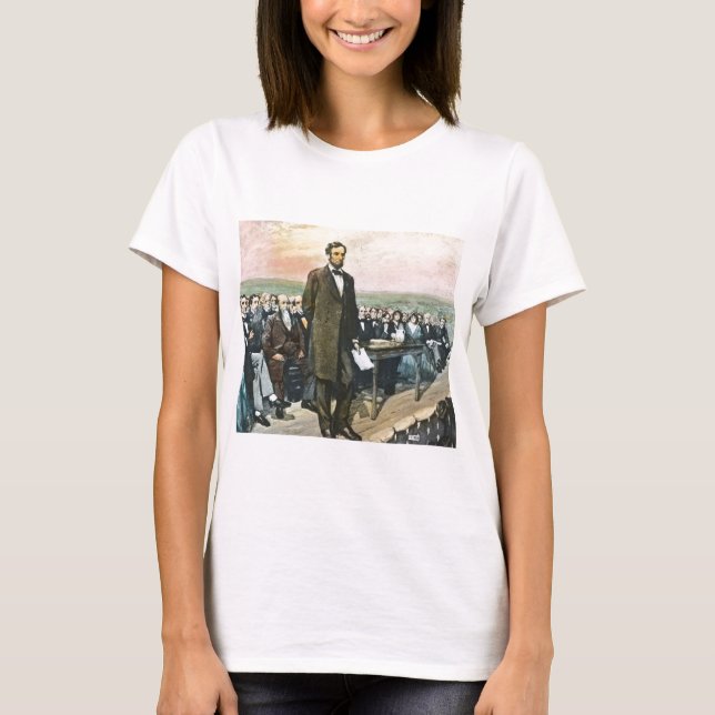 Abraham Lincoln vorträgt die Gettysburg-Adresse T-Shirt (Vorderseite)