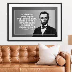 Abraham Lincoln Zitat - Gettysburg-Rede Poster