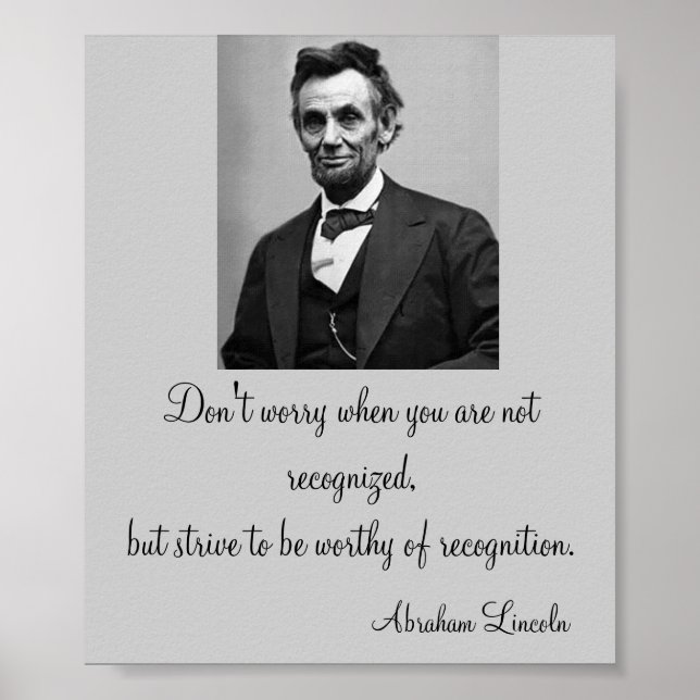 Abraham Lincoln Zitat Poster (Vorne)