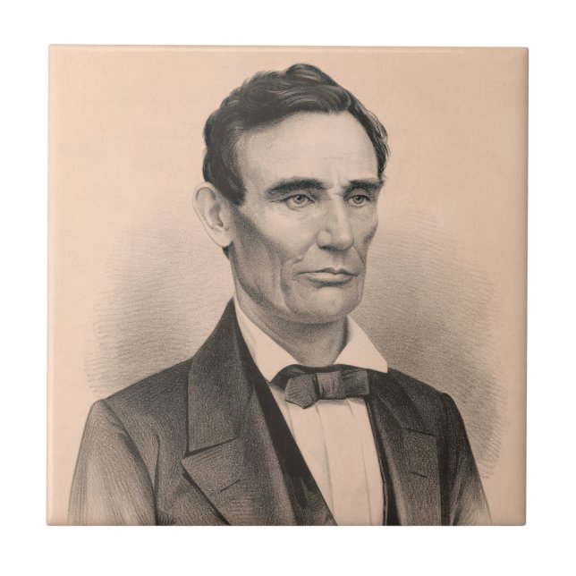Abraham Lincoln zum Präsidenten gewählt 1860 Litho Fliese (Vorderseite)