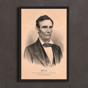 Abraham Lincoln zum Präsidenten gewählt 1860 Litho Poster