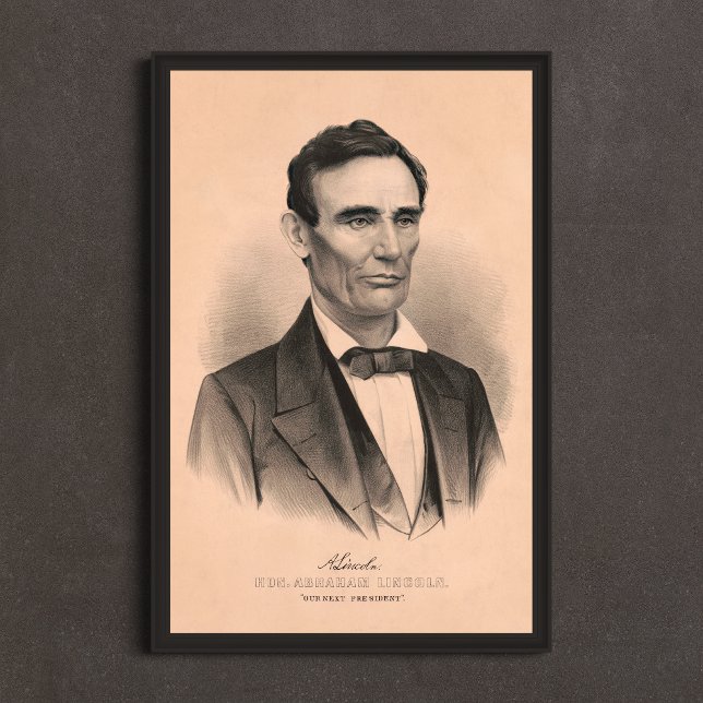 Abraham Lincoln zum Präsidenten gewählt 1860 Litho Poster (Von Creator hochgeladen)