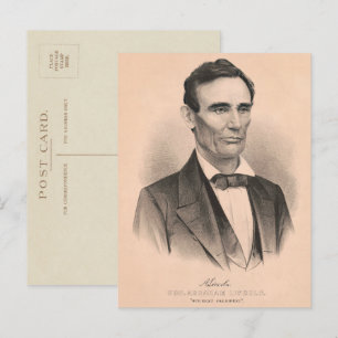 Abraham Lincoln zum Präsidenten gewählt 1860 Litho Postkarte
