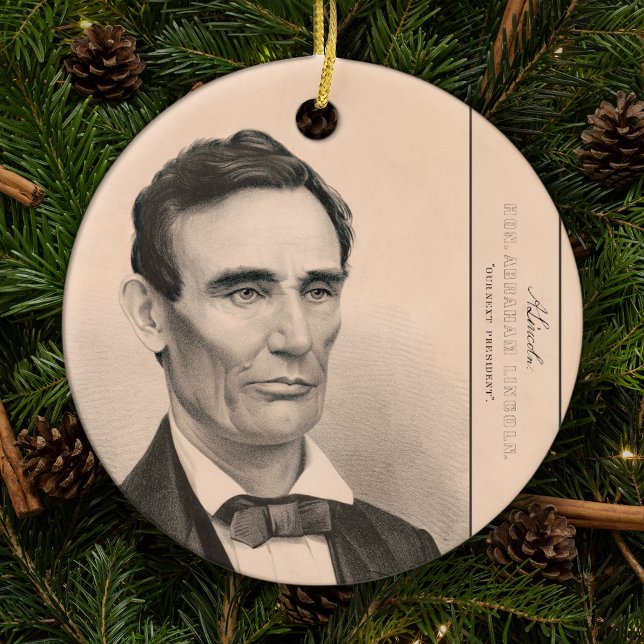 Abraham Lincoln zum Präsidenten gewählt 1860 Weihn Keramik Ornament (Von Creator hochgeladen)