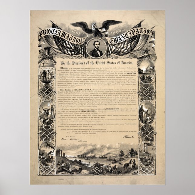 Abraham Lincolns Emanzipationsproklamierung Poster (Vorne)