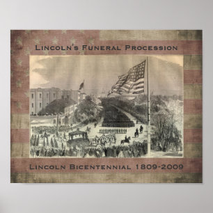 Abraham Lincolns Trauerzug Poster