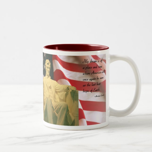 Abraham- Lincolnzitat-Tasse Zweifarbige Tasse (Rechts)