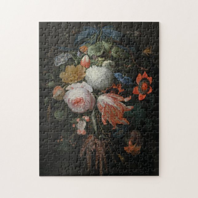 Abraham Mignon - ein knapper Bouquet der Blume Pro Puzzle (Vertikal)