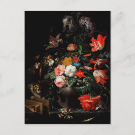 Abraham Mignon The Overwente Bouquet. floral Postkarte