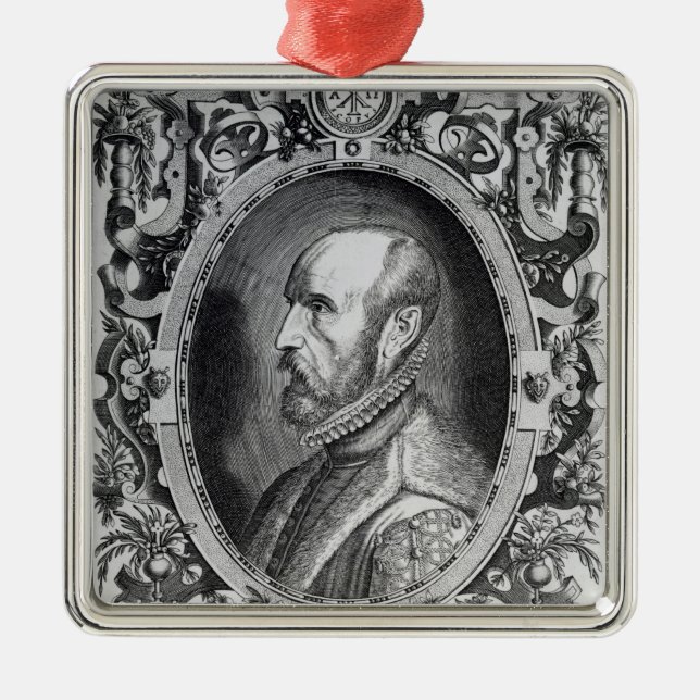 Abraham Ortelius Silbernes Ornament (Vorne)