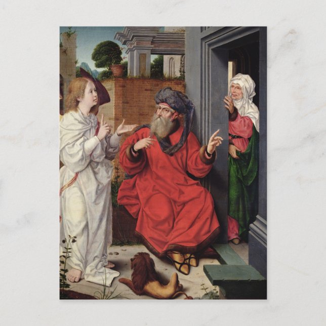 Abraham, Sara und Angel, c.1520 Postkarte (Vorderseite)