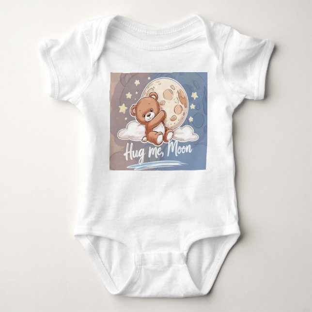 Abrázame Luna – Osito Kawaii con Estrellas Baby Strampler (Vorderseite)