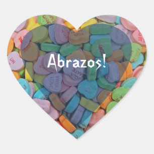 Abrazos-Candy Hearts - Sprich es auf Spanisch Herz-Aufkleber
