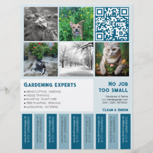 Abriss Flyer quadratische Bilder Gartenarbeit