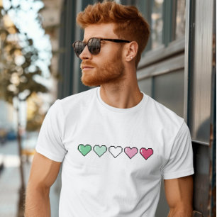 Abrosexual Flag Pixel Herz T-Shirt