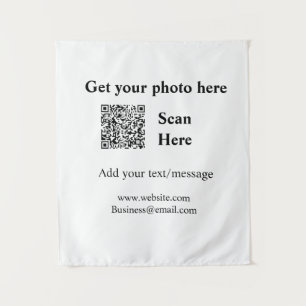 Abrufen Ihres Foto-Scan QR Website E-E-Mail-Adress Wandteppich