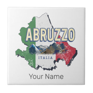 Abruzzen Italien Retro-Regionskarte Vintage-Souven Fliese
