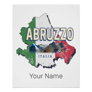 Abruzzen Italien Retro-Regionskarte Vintage-Souven Poster
