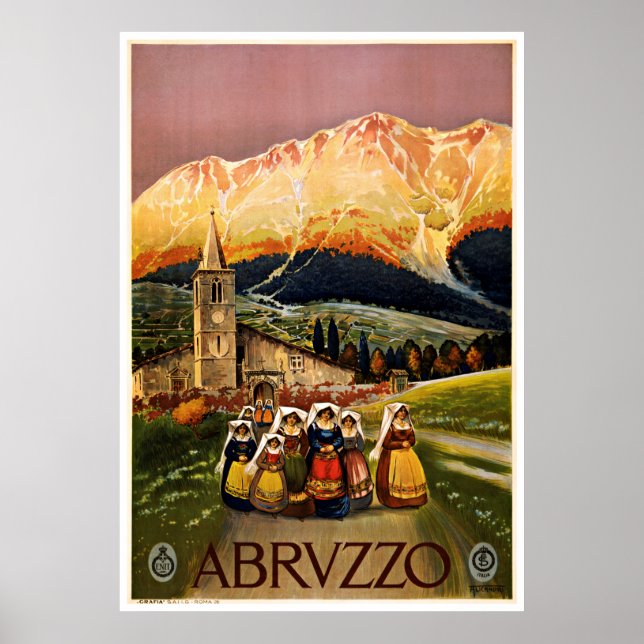 Abruzzo Abruzzo Italien - Vintage Travel Posters Poster (Vorne)