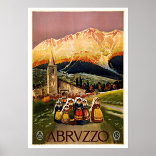 Abruzzo Italien Nationalpark Vintage Poster