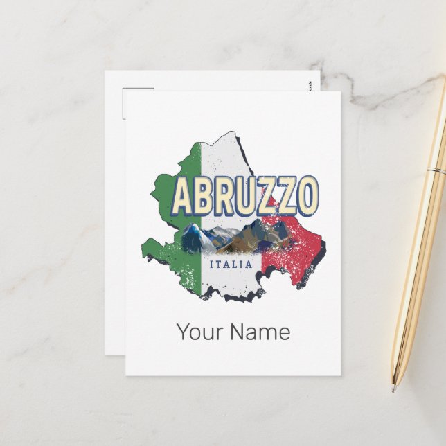 Abruzzo Italien Retro Region Karte Vintages Souven (Vorderseite/Rückseite Beispiel)