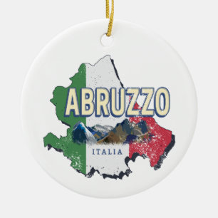 Abruzzo Italien Retro Region Karte Vintages Souven Keramik Ornament