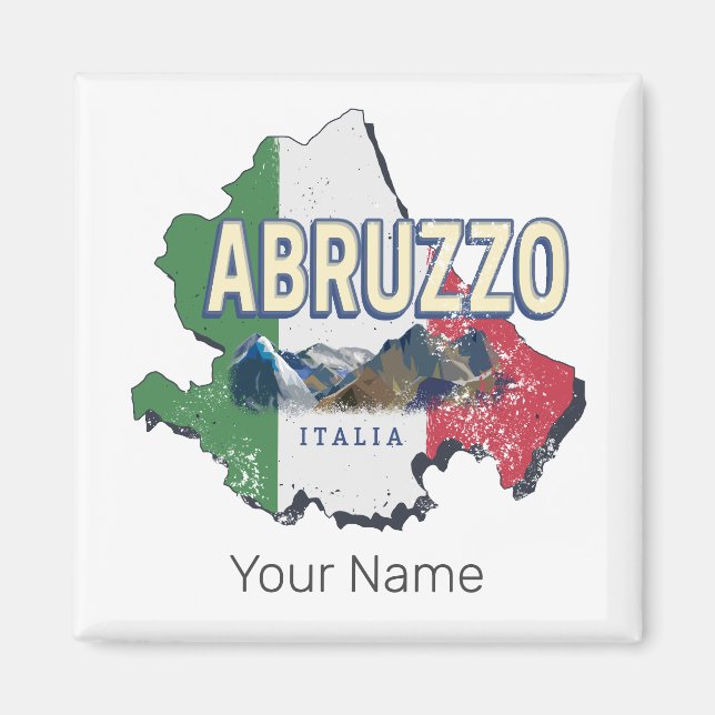 Abruzzo Italien Retro Region Karte Vintages Souven Magnet (Vorne)