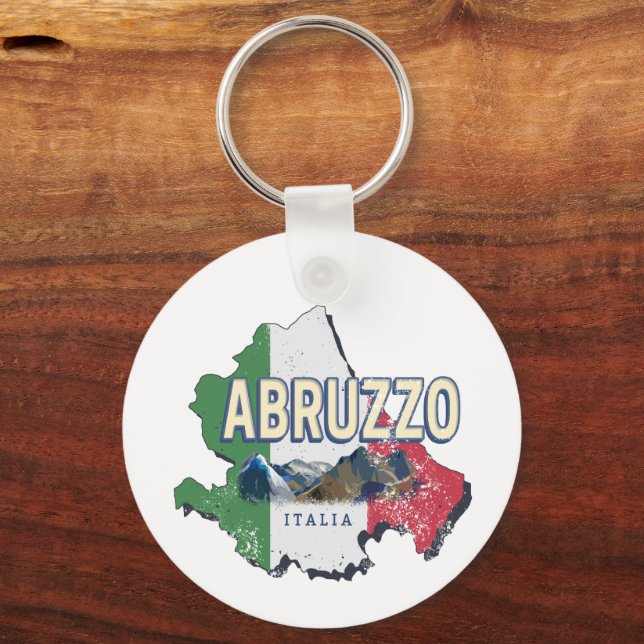 Abruzzo Italien Retro Region Karte Vintages Souven Schlüsselanhänger (Vorderseite)