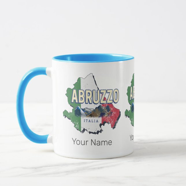 Abruzzo Italien Retro Region Karte Vintages Souven Tasse (Links)