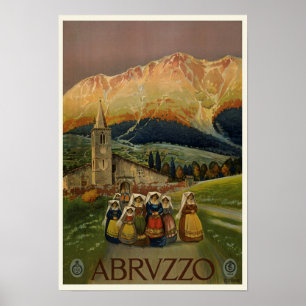 Abruzzo Italien Vintage Poster