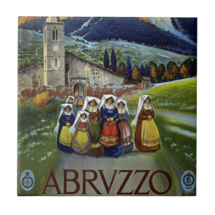 Abruzzo Italien Vintage Reiseplaner mit Wirkung fü Fliese