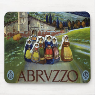 Abruzzo Italien Vintage Reiseplaner mit Wirkung fü Mousepad