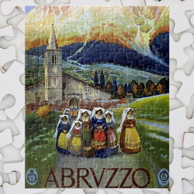 Abruzzo Italien Vintage Reiseplaner mit Wirkung fü Puzzle (Von Creator hochgeladen)