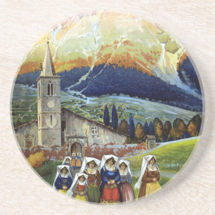 Abruzzo Italien Vintage Reiseplaner mit Wirkung fü Sandstein Untersetzer