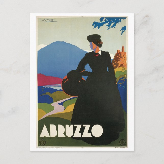 Abruzzo, Italy vintage travel poster Postkarte (Vorderseite)