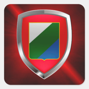 Abruzzo Mettalic Emblem Quadratischer Aufkleber