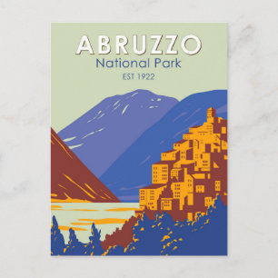 Abruzzo Nationalpark Italien Reise Kunst Vintage Postkarte