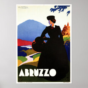 ABRUZZO ROM Art Deco Vintage Italienische Reise Poster