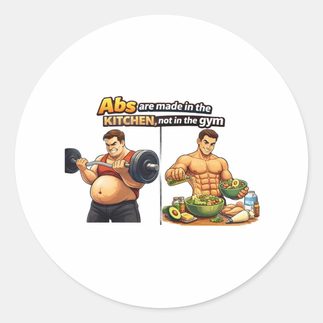 Abs Are Made in the Kitchen Dinner Plate Runder Aufkleber (Vorderseite)