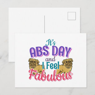 Abs Day Core Workout - Mops Dog Lover Postkarte