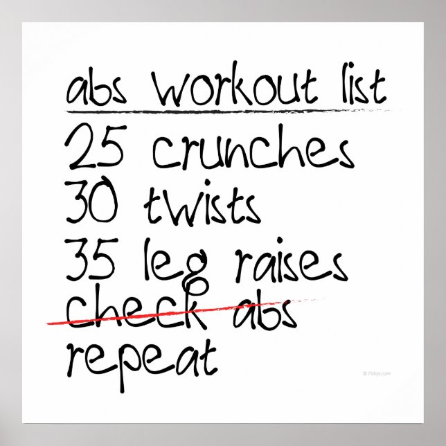 ABS-Workout-Liste Poster (Vorne)