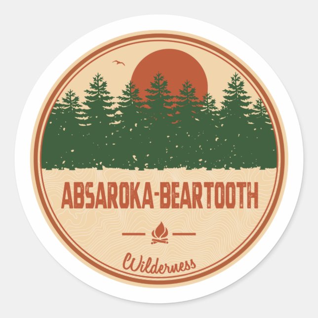 Absaroka - Barkzahnspiel Montana Wyoming Runder Aufkleber (Vorderseite)