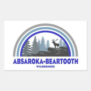 Absaroka - Beartooth Wilderness Regenbogenhirsch Rechteckiger Aufkleber