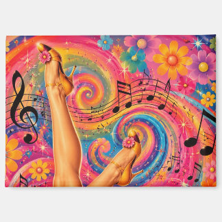 Absatz Musik Blumen Farbstrudel Magnet