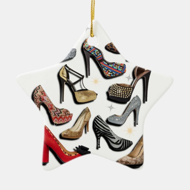 Absatz-Schuh-Collagen-Schein-Mode-Pumpen Keramik Ornament (Vorne)