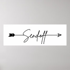 Abschicken des Pfeils Hochzeitszeichen Poster