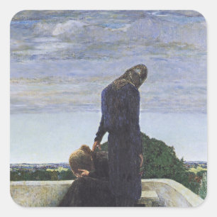 "Abschied" (Farewell) von Heinrich Vogeler Quadratischer Aufkleber