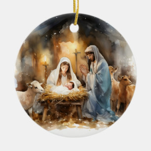 Abschied in einem mageren Weihnachten Keramik Ornament
