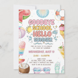 Abschied von der Schule, Beginn der Sommerparty Einladung