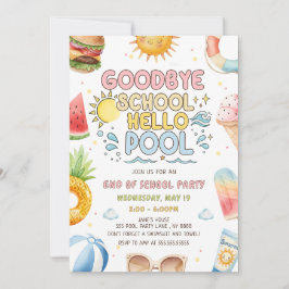 Abschied von der Schule, Hallo Pool, Schulabschlus Einladung